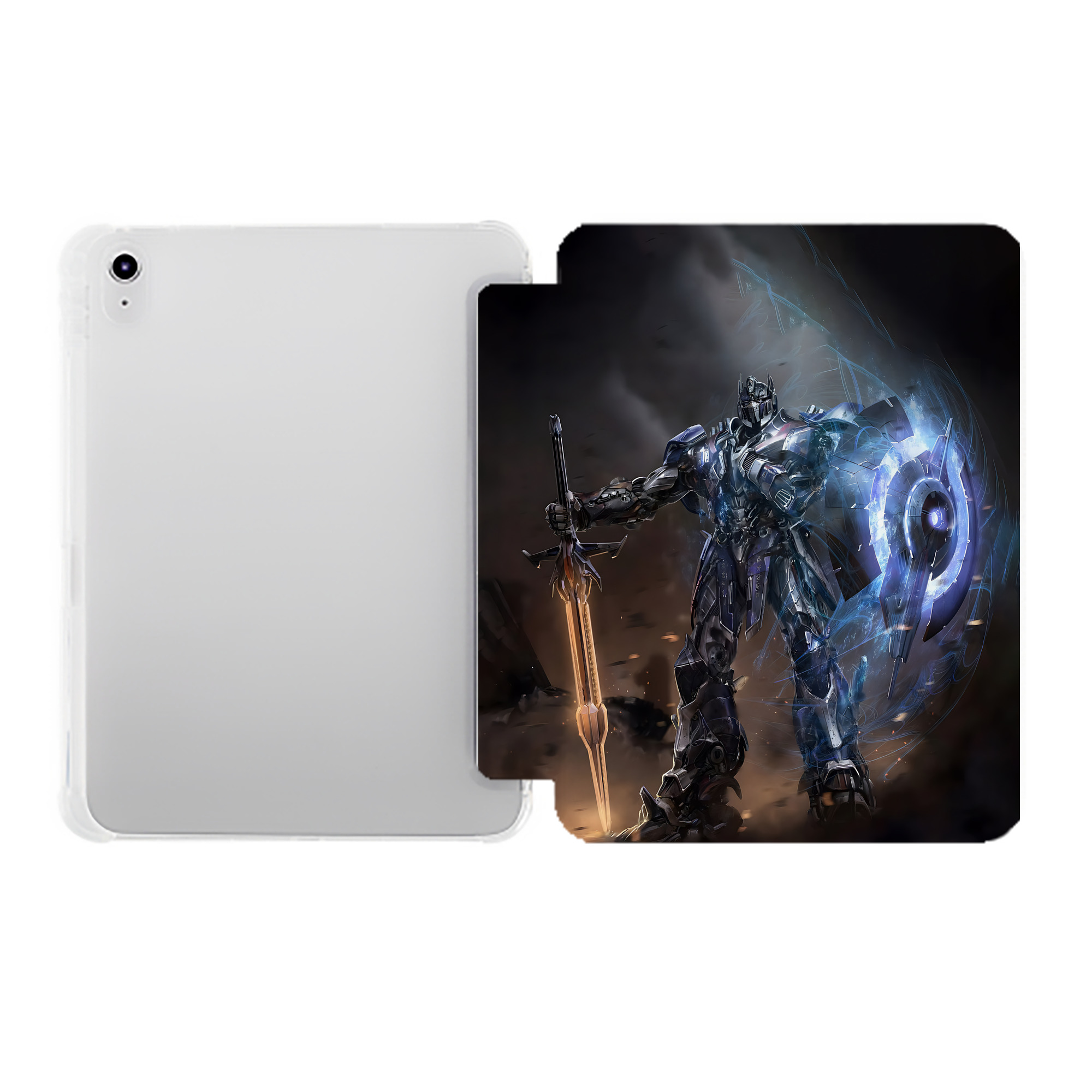 （画像用） Transformers トランスフォーマー IPad ケース ペン収納付き 三つ折りスタンド PUレザー×シリコン 対応機種9.5/10.5/10.9インチ